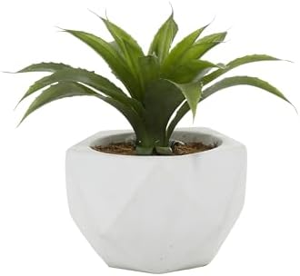 Deco 79 Artificial Agave Plant with White Ceramic Pot