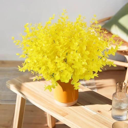 RECUTMS Artificial Flowers 8 Bundles UV Resistant Faux Plants