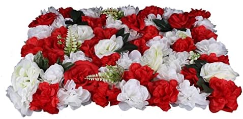 12Pcs White Red Rose Wall Panel 3D Decor