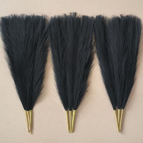 9 Pcs 17 Inch Black Pampas Grass Decor