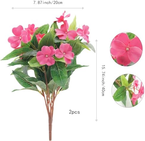 FERIAL Artificial Impatiens Bouquet for Outdoor Garden Decor