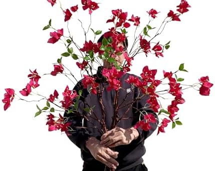 Raxcelivia Artificial Bougainvillea Branches Fuchsia Pack of 4