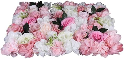 12Pcs Pink White Rose Wall Panel 3D Decor