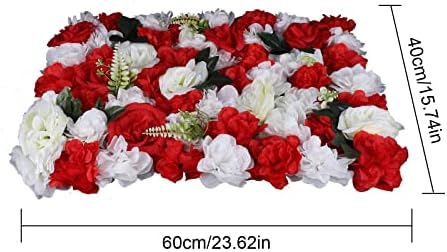 12Pcs White Red Rose Wall Panel 3D Decor