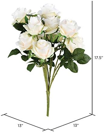 Vickerman Artificial White Rose Bush 175 Inch