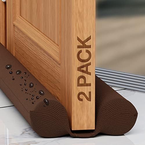 Home Intuition 36 Inch Twin Door Draft Stopper Brown 2 Pack 1