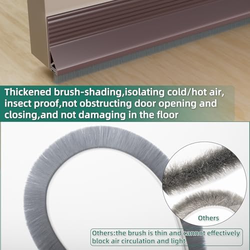 Vannesse Door Draft Stopper with Brush 2 Pack