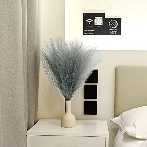 6 PCS Faux Pampas Grass Arrangement Grey 1
