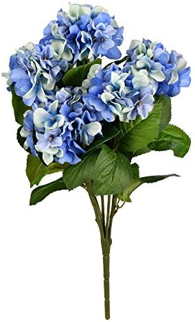 Vickerman Artificial Blue Hydrangea Bush 21 Inch