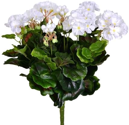 Vickerman 175 Inch Artificial White Geranium Bush
