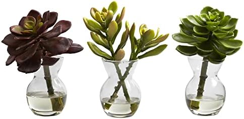 Nearly Natural Succulent Arrangements Set of 3