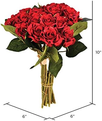 Vickerman Artificial Red Rose Bouquet 10 Inch Premium Decor 1