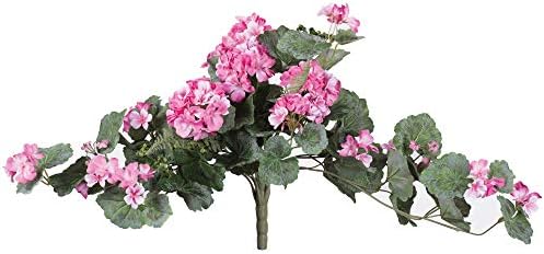 Vickerman Artificial Light Pink Geranium Hanging Bush 22 Inch