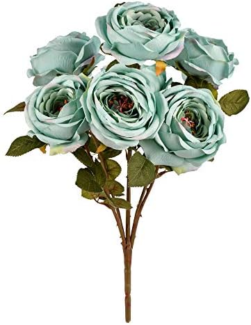 Vickerman Artificial Powder Blue Rose Bush 175 Inch