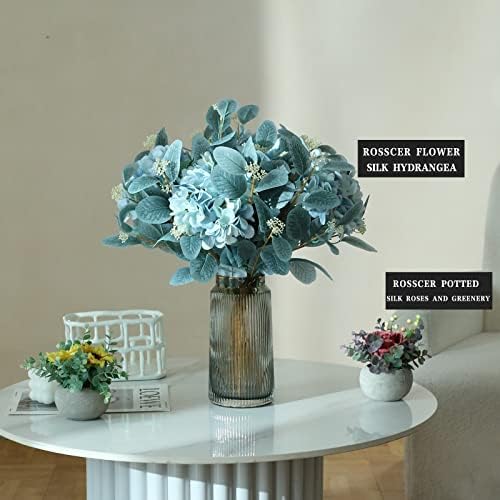 Rosscer 12Pcs Artificial Eucalyptus Stems with Leaves and Berries