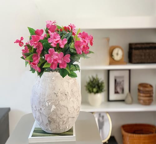 FERIAL Artificial Impatiens Bouquet for Outdoor Garden Decor