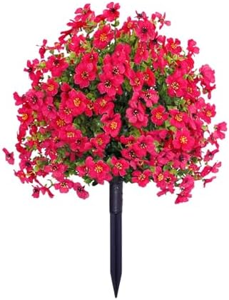 23 Inch Hot Pink Artificial Violet Stake Flowers