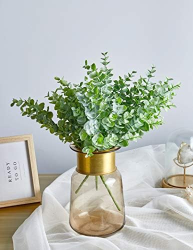 Flojery 4Pcs Artificial Silver Dollar Eucalyptus Branches