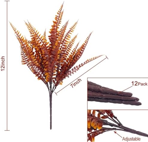 TURNMEON 12 Bundle Artificial Fall Flowers UV Resistant Decor