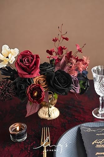 Moody Burgundy Black Artificial Flowers and Greenery Mini Combo Set