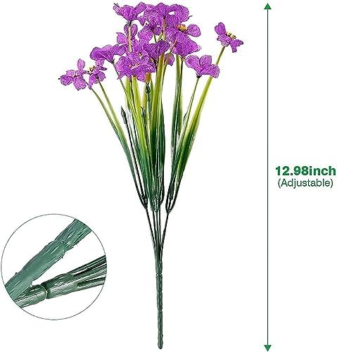 20 Bundles Artificial Flowers for Outdoor Decor 1