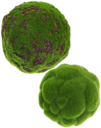 2pcs Artificial Moss Spheres Flocked Foam Greenery Decor Balls