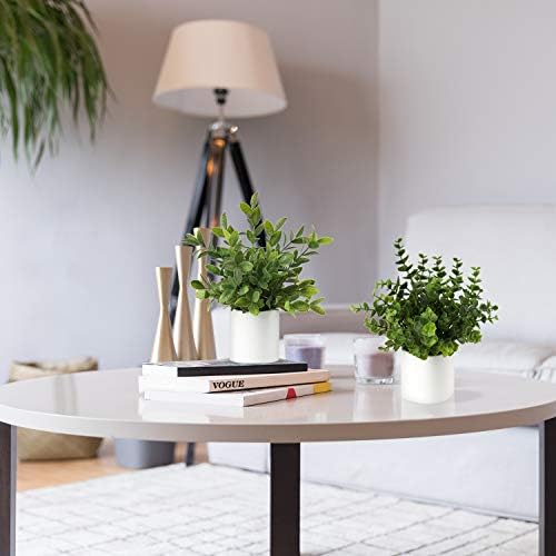 Briful Mini Fake Plants Set of 2 Eucalyptus Rosemary