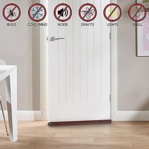 Adjustable Under Door Draft Blocker 37 Inch Brown