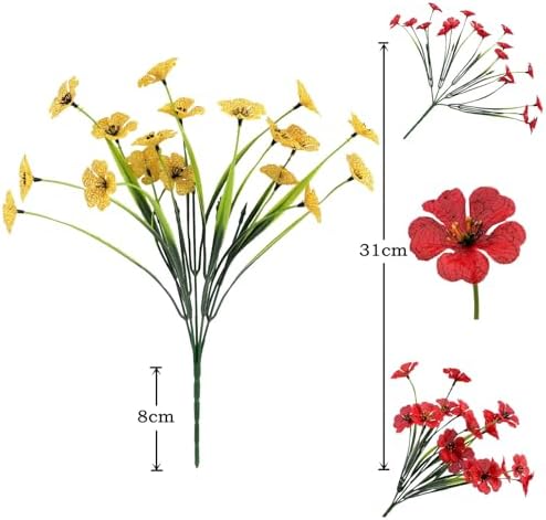 Lifelike Artificial Flowers Outdoor 4pcs Set