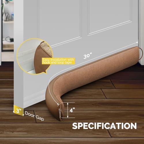 Fowong Door Draft Stopper 30 Inch Weighted Soundproof Blocker