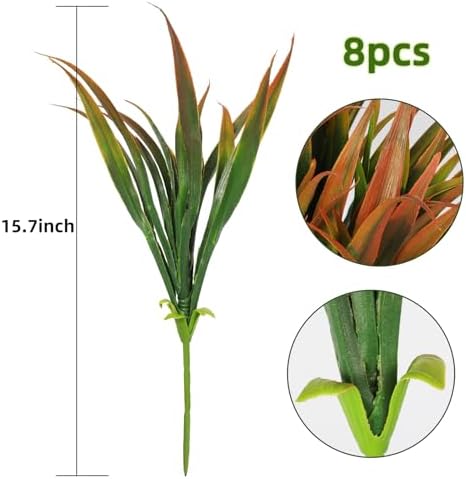 RECUTMS 12 Bundles Artificial Flowers UV Resistant Outdoor Decor