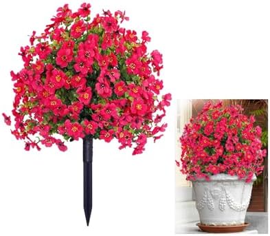 23 Inch Hot Pink Artificial Violet Stake Flowers