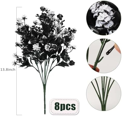 RECUTMS 8Pcs Fake Flowers Outdoor Decorations