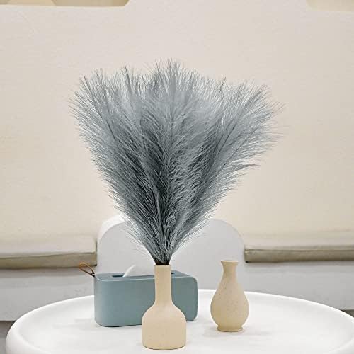 6 PCS Faux Pampas Grass Arrangement Grey 1