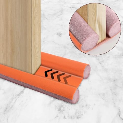Lineba Door Draft Stopper 36 Inch Adjustable Brown Sweeps