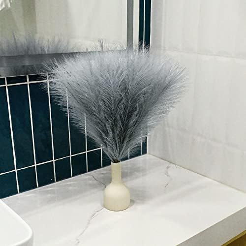 6 PCS Faux Pampas Grass Arrangement Grey 1