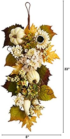 Nearly Natural 33in Fall Teardrop Flower Decor
