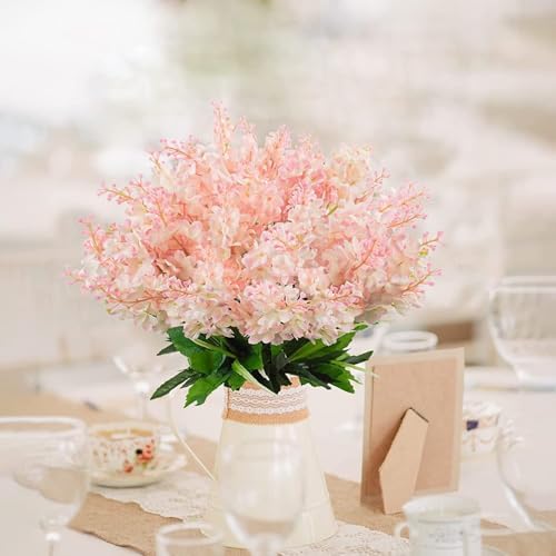 6Pcs Artificial Pink Wisteria Flowers with 137 Inch Stems