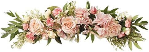 Pink Rose Wedding Arch Flowers with Greenery