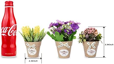 LUEUR Set of 6 Artificial Flowers with Vase