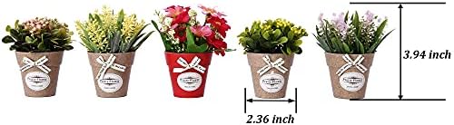 LUEUR Set of 6 Artificial Flowers with Vase