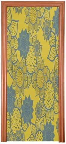 Susiyo Yellow Flower Halloween Door Cover Stretch Fabric