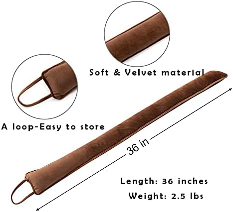 DreamQuil Under Door Snake Draft Stopper 36 Inch Brown