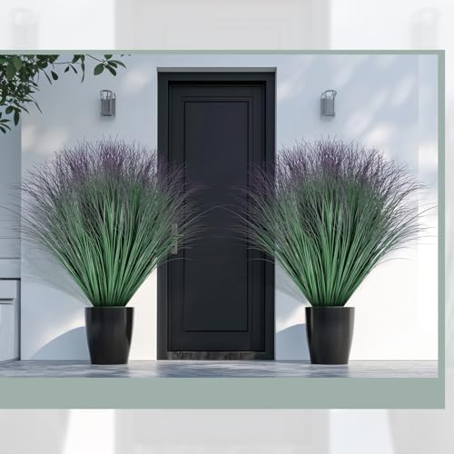 Geosar 10 Pack Artificial Plants 27 Inch Tall Deep Purple Faux Greenery Stems
