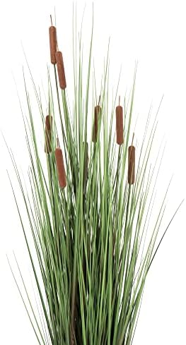 Vickerman 48 Inch Artificial Potted Green Grass Cattails