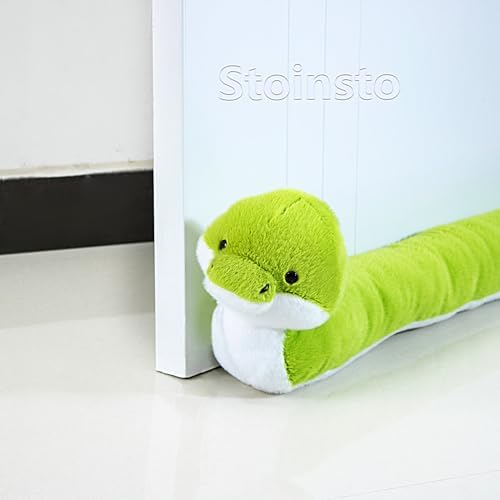 34 Inch Heavy Duty Green Snake Draft Stopper for Door Window