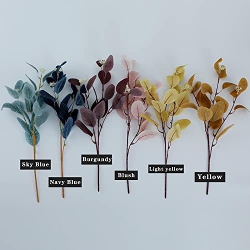 Rosscer 12Pcs Artificial Eucalyptus Stems with Leaves and Berries