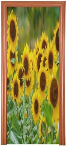 Susiyo Sunflower Halloween Door Cover 32x79 In