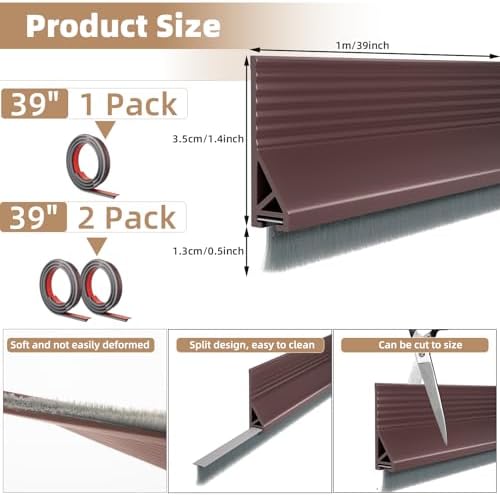 39 Inch Rubber Door Sweep with Silicone Adhesive