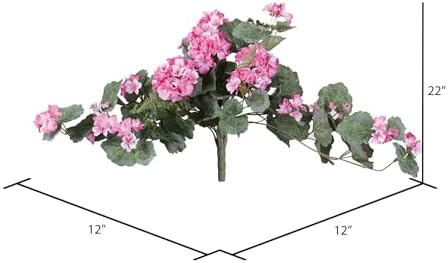 Vickerman Artificial Light Pink Geranium Hanging Bush 22 Inch